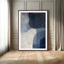 Navy Abstract Wall Art Canvas Print – Framed Minimal Lineart