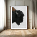Western Rustic Wall Art Canvas Print – Framed Buffalo Black