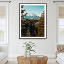 Mountain Landscape Wall Art Canvas Print – Framed Snowy