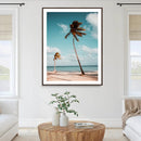 Tropical Beach Wall Art Canvas Print – Framed Coastal Palm