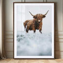 Highland Cow Wall Art Canvas Print – Framed Horned Scottish