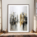 Abstract New York Wall Art Canvas Print, Gold Black Modern by MyGreatCanvas | Canvas Wall Art Prints | Photo Prints & Wall Decor