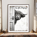 Funny Highland Cow Bathroom Wall Art Canvas Print, Are You by MyGreatCanvas | Canvas Wall Art Prints | Photo Prints & Wall Decor