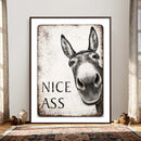 Funny Donkey Bathroom Wall Art Canvas Print, Nice Ass Farm by MyGreatCanvas | Canvas Wall Art Prints | Photo Prints & Wall Decor