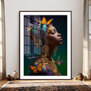 Butterfly Crown Gold Woman Portrait — Monarch Queen Canvas by MyGreatCanvas | Canvas Wall Art Prints | Photo Prints & Wall Decor