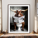 Texas Longhorn Cow Toilet Paper Canvas Wall Art, Funny by MyGreatCanvas | Canvas Wall Art Prints | Photo Prints & Wall Decor