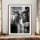 Texas Longhorn Cow Toilet Paper Canvas Wall Art, Funny by MyGreatCanvas | Canvas Wall Art Prints | Photo Prints & Wall Decor