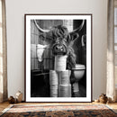 Highland Cow Toilet Paper Canvas Wall Art, Funny Bathroom by MyGreatCanvas | Canvas Wall Art Prints | Photo Prints & Wall Decor