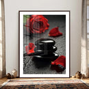 Black Lava Stone Rose Canvas | Red Rose Spa Photography by MyGreatCanvas | Canvas Wall Art Prints | Photo Prints & Wall Decor