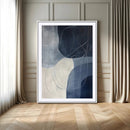 Navy Abstract Wall Art Canvas Print – Framed Minimal Lineart