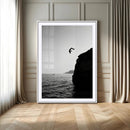 Cliff Jumping Silhouette Wall Art Canvas Print – Framed by MyGreatCanvas | Canvas Wall Art Prints | Photo Prints & Wall Decor