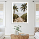 Tropical Beach Wall Art Canvas Print – Framed Coastal Palm
