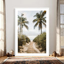 Tropical Palm Wall Art – Sandy Pathway Canvas Print, Ocean by MyGreatCanvas | Canvas Wall Art Prints | Photo Prints & Wall Decor