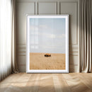 Minimalist Nature Wall Art Canvas Print – Framed Bison