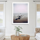Moody Seascape Wall Art Canvas Print – Foggy Ocean Waves