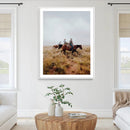 Golden Grassland Wall Art Canvas Print – Framed Western