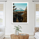 Mountain Landscape Wall Art Canvas Print – Framed Snowy