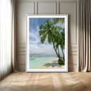 Tropical Beach Palm Trees Canvas Print – Framed Island
