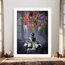 Banksy Inspired Boy Swing Wall Art Canvas Print by MyGreatCanvas | Canvas Wall Art Prints | Photo Prints & Wall Decor