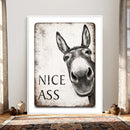 Funny Donkey Bathroom Wall Art Canvas Print, Nice Ass Farm by MyGreatCanvas | Canvas Wall Art Prints | Photo Prints & Wall Decor