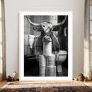 Texas Longhorn Cow Toilet Paper Canvas Wall Art, Funny by MyGreatCanvas | Canvas Wall Art Prints | Photo Prints & Wall Decor