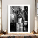 Highland Cow Toilet Paper Canvas Wall Art, Funny Bathroom by MyGreatCanvas | Canvas Wall Art Prints | Photo Prints & Wall Decor