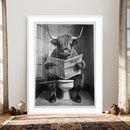 Funny Bathroom Canvas Wall Art, Texas Longhorn on Toilet by MyGreatCanvas | Canvas Wall Art Prints | Photo Prints & Wall Decor