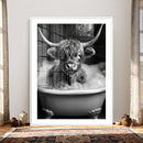 Highland Cow Bathtub Canvas Wall Art, Funny Bathroom Print by MyGreatCanvas | Canvas Wall Art Prints | Photo Prints & Wall Decor