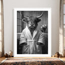 Funny Bathroom Wall Art Canvas Print, Highland Cow in by MyGreatCanvas | Canvas Wall Art Prints | Photo Prints & Wall Decor