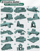 LX15 14pcs Modular Play Couch, Sage Teal