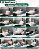LX6 3-Piece Compact Support for Reading, Rest & Leg Elevation, Wedge Pillow Set, Stone Navy with Aloe Vera