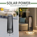 2 Piece Solar Powered Lantern Wicker Solar Patio Lamp Black by JHY DESIGN