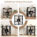 7 Cubes Open-back Bookshelf with Anti-Toppling Devices-Black