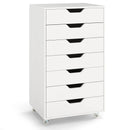 7-Drawer Chest Wooden Storage Dresser with Lockable Wheels by LJGDeals