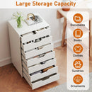 7-Drawer Chest Wooden Storage Dresser with Lockable Wheels by LJGDeals
