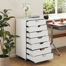7-Drawer Chest Wooden Storage Dresser with Lockable Wheels by LJGDeals