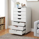 7-Drawer Chest Wooden Storage Dresser with Lockable Wheels by LJGDeals