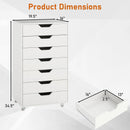 7-Drawer Chest Wooden Storage Dresser with Lockable Wheels by LJGDeals