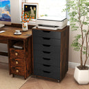7-Drawer Chest Wooden Storage Dresser with Lockable Wheels by LJGDeals
