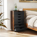 7-Drawer Chest Wooden Storage Dresser with Lockable Wheels by LJGDeals