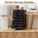 7-Drawer Chest Wooden Storage Dresser with Lockable Wheels by LJGDeals