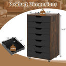 7-Drawer Chest Wooden Storage Dresser with Lockable Wheels by LJGDeals