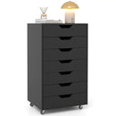 7-Drawer Chest Wooden Storage Dresser with Lockable Wheels by LJGDeals
