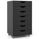 7-Drawer Chest Wooden Storage Dresser with Lockable Wheels by LJGDeals