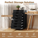 7-Drawer Chest Wooden Storage Dresser with Lockable Wheels by LJGDeals