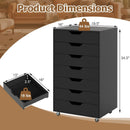 7-Drawer Chest Wooden Storage Dresser with Lockable Wheels by LJGDeals