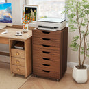 7-Drawer Chest Wooden Storage Dresser with Lockable Wheels by LJGDeals