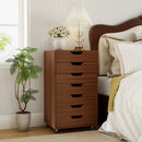 7-Drawer Chest Wooden Storage Dresser with Lockable Wheels by LJGDeals