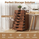 7-Drawer Chest Wooden Storage Dresser with Lockable Wheels by LJGDeals