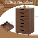 7-Drawer Chest Wooden Storage Dresser with Lockable Wheels by LJGDeals